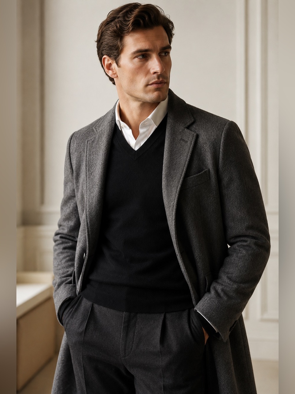 NWT Tasso Elba 100% Merino Wool Sweater Mens M Black V Neck Extra Fine
